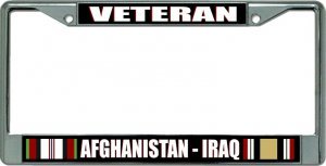 Afghanistan Iraq Veteran Chrome License Plate Frame #TOP9