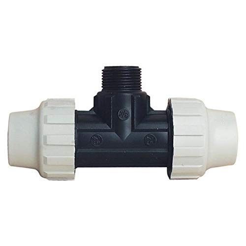SOMATHERM FOR YOU ///3733-20-15L 90° T-Piece M15 / 21 / PE20 Plast Male Plastic tee Equal to D20 PE pipe-M15 Outside Tightening