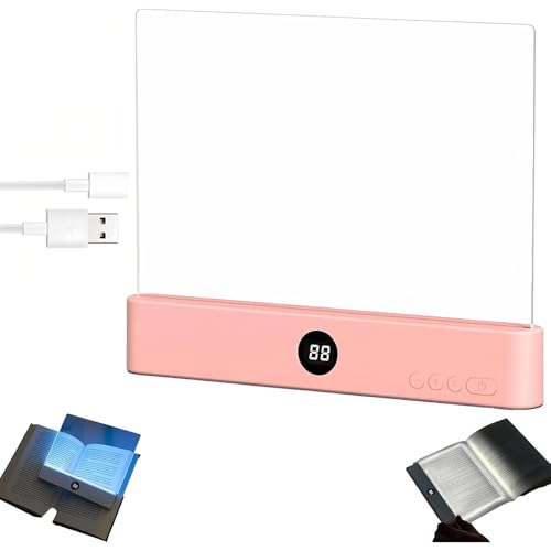 TUPOSTAR LáMpara Led Inteligente para Libros, LáMpara De Lectura Plana Recargable, LáMpara De Panel Regulable, con 3 Colores Y Temporizador, para Lectores, Mujeres Y Hombres,03