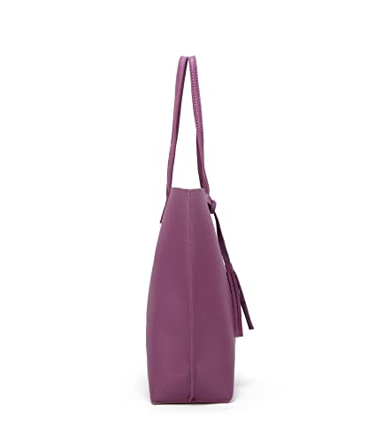 Image of Dreubea Women's Soft Faux Leather Tote Shoulder Bag from, Big Capacity Tassel Handbag