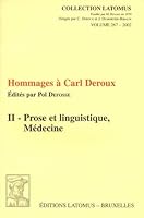 Hommages ? Carl Deroux 2870312083 Book Cover