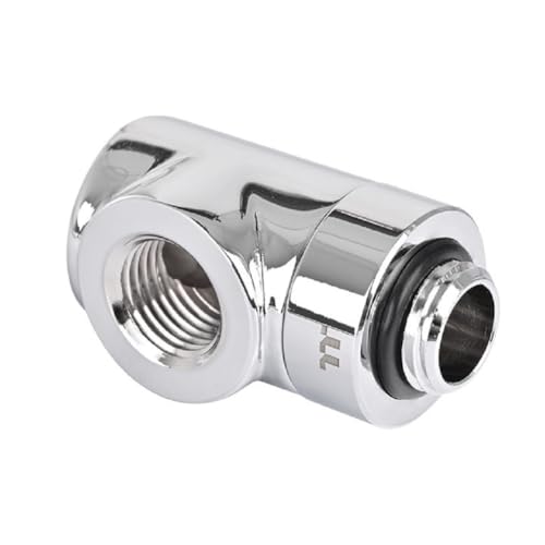 Image of Thermaltake Pacific F-Pro 90 Degree Adapter Chrome G 1 /4 Thread DIY LCS Fitting CL-W438-CU00SL-A