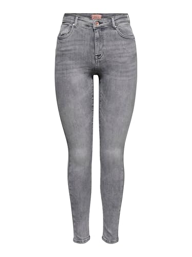ONLY Damen Onlpower Mid Push Up Sk Azg937 Noos Jeans, Grey Denim, S / 30L EU