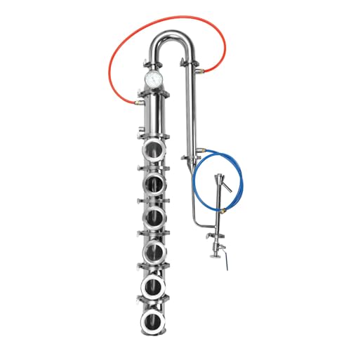 Moonshine Still de acero inoxidable con columna de flauta para elaboración casera de whisky y vodka, kit esencial de destilación