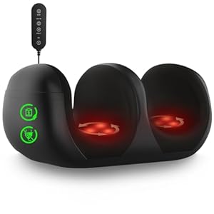 Foot Massager, Shiatsu Foot Massager with Heat, Rechargeable Calf Massager, Massage Calf, Deep Kneading Massage for Home and Office, Gifts for Women, Men, Dad, Mom