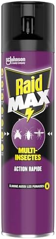 Raid Max Aérosol Multi-Insectes - Action Rapide - Elimine les Pun...
