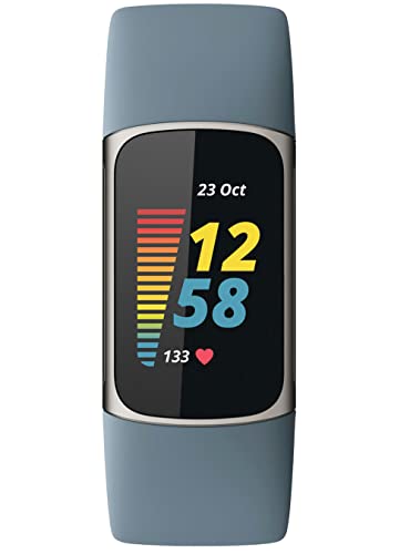 Fitbit Charge 5 Advanced Fitness Tracker With Gps, Heart Rate, Sleep & Health Tracker - Power Bundle With Adapter (Blue Stainless Steel) - 3