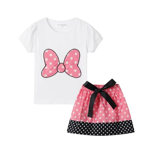 Image of Mud Kingdom Girls Outfits Cute Cartoon Polka Dots Summer Holiday Clothes Sets