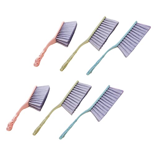 TOVINANNA 6Pcs Hollow Out Handle Brush for Household Cleaning Soft Bristles for Sofa Furniture Blue Green Pink Each