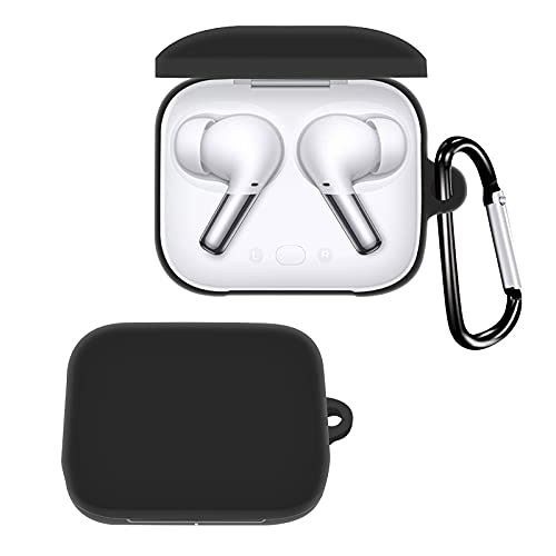 Fablue® Oneplus Buds Pro Case, Silicone Case Cover Easy Carrying Shockproof Protective, Anti Fall Anti Dust Case Cover Compatible with Oneplus Buds Pro Earbuds (Earbuds is not Included) Black
