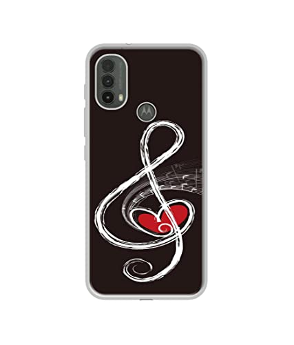 Image of Love Note Music Design Printed Silicon Soft TPU Back Case Cover for Motorola Moto E30 4G / E40 4G