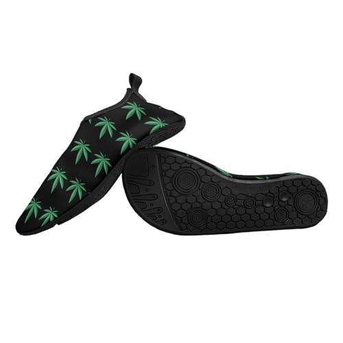 Weed Leaf Pot Cannabis Water Shoes Quick Dry Yoga Socks Women Mens Slip On Barefoot Shoes3