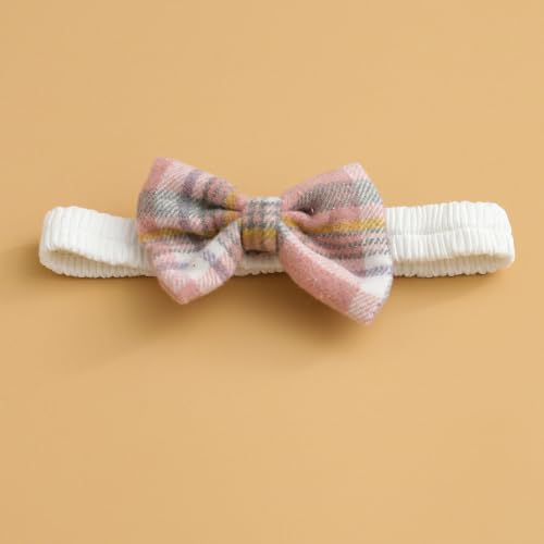 Image of Hopscotch Girls White Checkered Full-Sleeve Casual Dress with Headband