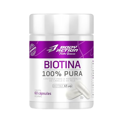 Biotina 100% Pura 60 Cápsulas Bodyaction
