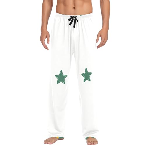 Christmas Stars Men's Pajama Bottoms Plaid Pajamas Pants for Men Soft Long Lounge Woven Pj Sleep Pant with Pockets2