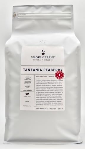 Smokin Beans Café Tanzania Peaberry en grano tostado medio 5 lb miniatura 1
