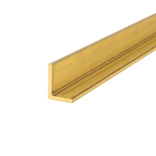 385 Brass Angle, Unpolished (Mill) Finish, Cold Rolled, H02 Temper, ASTM B455, Equal Leg Length, Squared Corners, 3/4