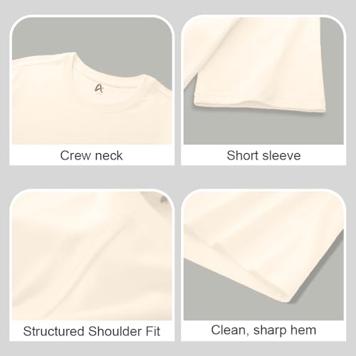 Image of Men's Premium 100% Cotton T-Shirt, Lightweight Short Sleeve Crew Neck Tee, Soft Breathable Summer Essential, Regular Fit