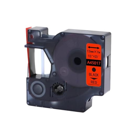 LM-160�̌݊����̂��郉�x���e�[�v���{��280 D1�ڒ��e�[�v��9mm�T�C�Y�̃��x���}�V��45010 45013 40910 43613(Black on Red)