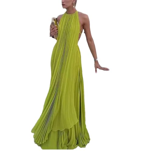 Women Solid Backless Beach Halter Tops+ Half Skirt Set Elegant Off Shoulder Draped Swing Piece Set