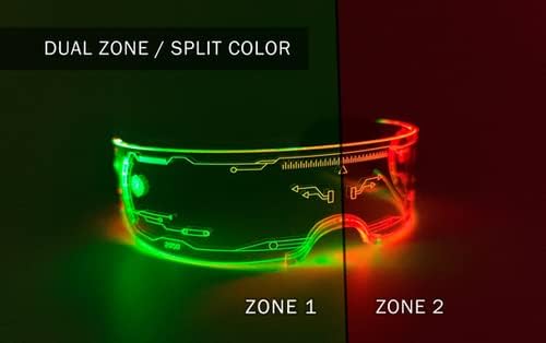 Miniatura 4 de NULOGX Gafas LED con luz para visera, 7 colores, 5 modos de iluminación para festivales, raves, conciertos, cosplay y Halloween