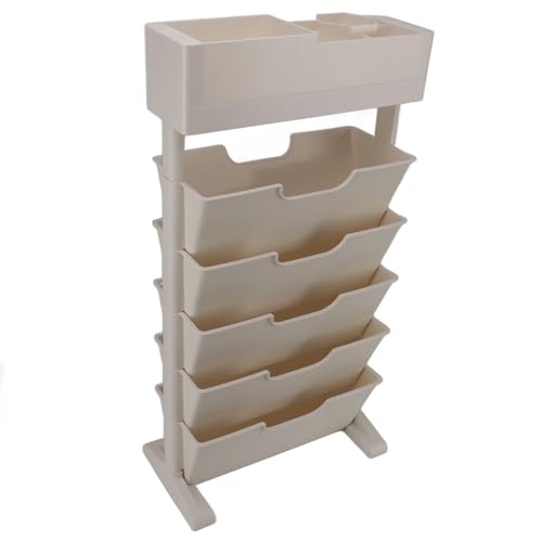 Estante, Bege Branco Estante Plástico Grande Capacidade para o Lar (40,4x70,6cm)