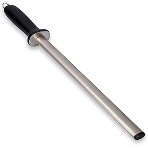ARCCI 25 cm Diamond Sharpening Rod, Diamond Carbon Steel Knife Sharpening Rod, Professional Chef Honing Rod, Household Knife Steel Cover