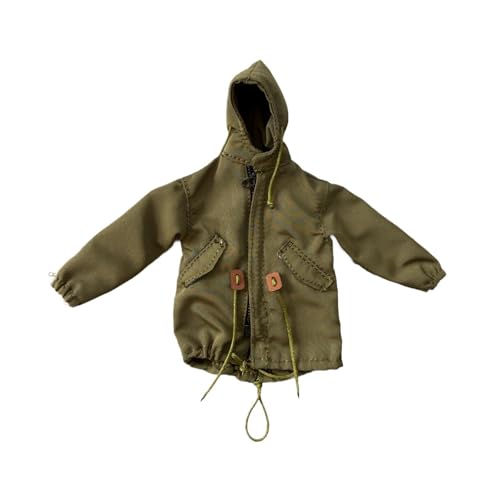 Chaqueta escala 1/12 para figura de acción abrigo masculino de tela ropa realista verde muñeco