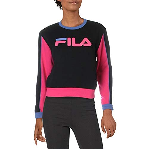 Fila Nuria Color Block Sweatshirt Black/Magenta LG