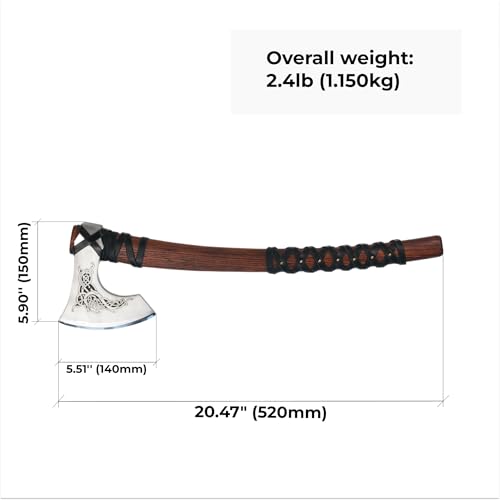 AncientSmithy Viking Axes with Leather Sheath - Forged Bearded Axe - Functional Viking Hatchet - Handmade (Functional Viking Beard Axe)