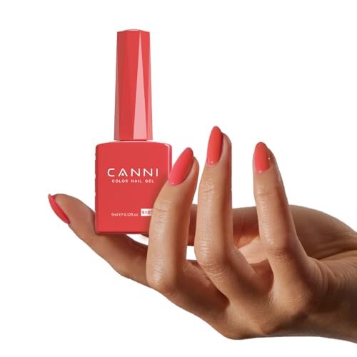 Image of CANNI Red Gel Nail Polish, 1Pcs Orange Red Gel Polish Baby Pink Light Color High Gloss Soak Off U V Manicure Salon DIY