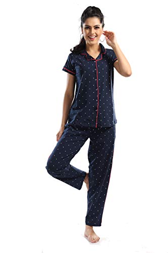 Image of AV2 Women's Cotton Polka Dots Night Suit Pajama Set