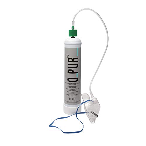 O Pur Sauerstoff Stahlflasche + Dauerventil + Maske 100 Liter