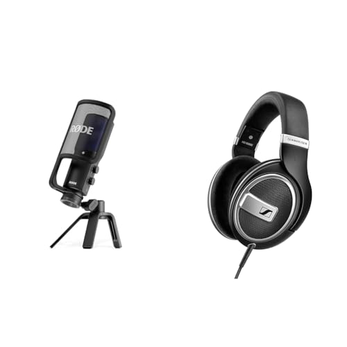 RØDE NT-USB+ Professionelles USB-Mikrofon für Profi-Audioaufnahmen direkt auf dem Computer oder Mobilgerät, schwarz & Sennheiser HD 599 Special Edition, Kopfhörer mit offenem Rücken, Schwarz