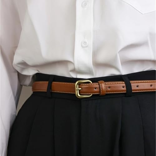 Women's Belts Fashion Skinny Soft Leather Belt 1.8cm Ladies Girdle Alloy Buckle Dress Jeans3