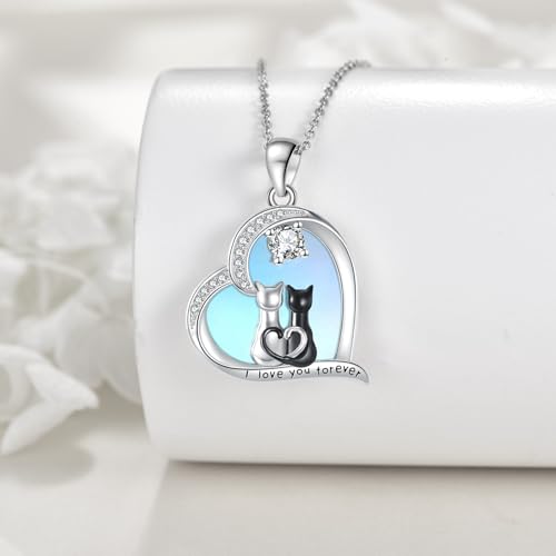 ONEFINITY Moonstone Necklace Gifts 925 Sterling Silver Cute Animal Jewelry for Women Heart Moonstone Gifts4