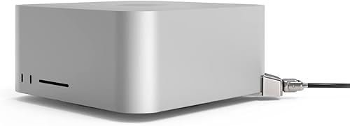Miniatura 4 de Compulocks Mac Studio Ledge Lock Adaptador con cerradura de cable con llave, color plateado