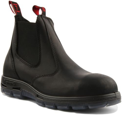 RedBack Boots USBBK Easy Escape Steel Toe - Black Leather Work Boots (11 UK (12 US))