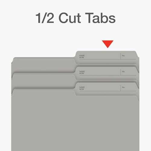 Pendaflex File Folders, 1/2 Cut Tab, Letter Size, Gray, Durable Paper Stock, 100/Box, Ideal for Office/Home/School File Organization, Made in Canada image 3