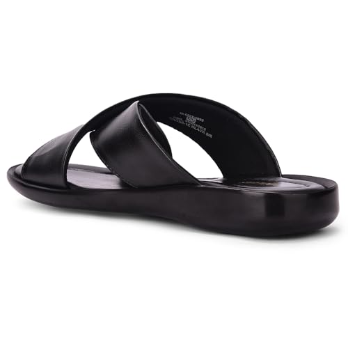Image of Liberty Coolers Black Slippers for Men - PU Slip-On Comfort Wear