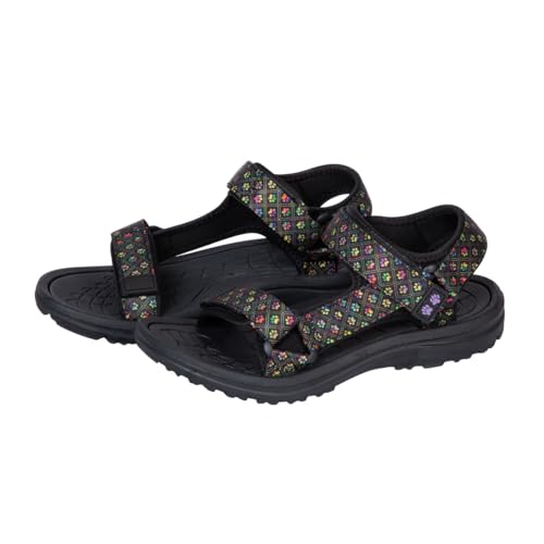 GreaterGood Walking Paws River Sandals Lightweight EVA Adjustable Water Shoes Textured Insole Animal Print Design for Women Ladies