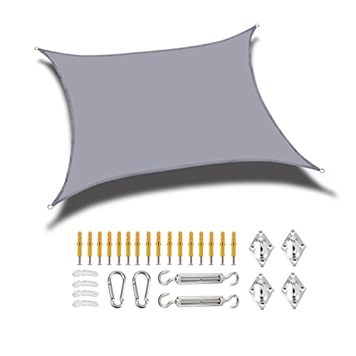 Toile d'ombrage pour piscine et gazebo de jardin bâche rectangulaire étanche anti-UV avec fixations