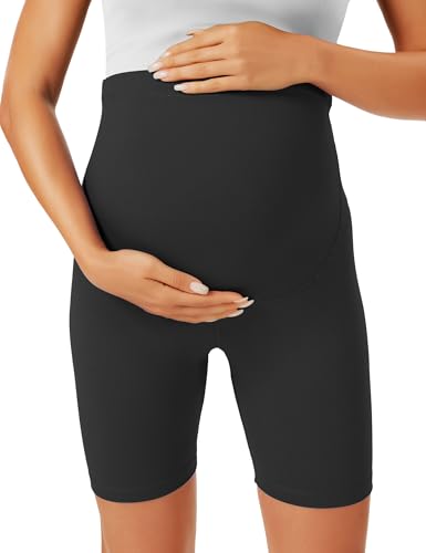 BONVIGOR Maternity Shorts Over The Belly - 5" Biker Workout Yoga Active Athletic Pregnancy Short Pants Lounge Pajama3