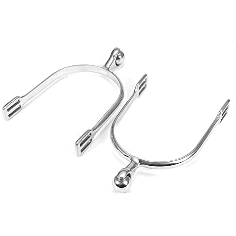 DSFSAEG Horse Spurs with Stainless Steel Roller Ball for Equestrian Boots, Men and Women Riding Lovers (Type 1) Cover