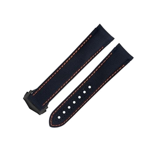 Bracelet de montre de luxe 20 mm nylon haute densité et cuir de vachette pour Omega