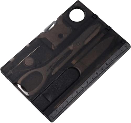 12-in-1 Credit Card Multi Tool, Black, Pocket Survival EDC Gear, for Men Unique, Tactical Survival Gear for Camping And Hiking