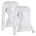 Indera Womens Thermal Long Sleeve Shirt, White, Medium US