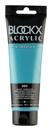 Blockx 60695BXC Acrylique Fine Semi-opaque et Satinée -Nacré - Turquoise PG 7/PB 15:3 - 120ml