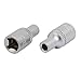 Aexit 25mm Length Hand Operated Tools 1/4-inch Square Drive 4mm 6 Point Impact Socket Silver Tone 2pcs Model:58as289qo586
