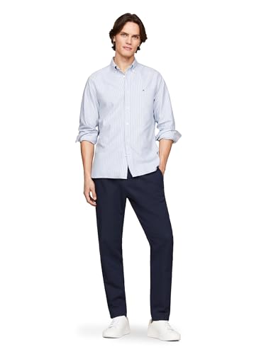 Image of Tommy Hilfiger Men's Long Sleeve Oxford Shirts in Regular Fit, Men's Button Down Shirts, Also Available in Big and Tall